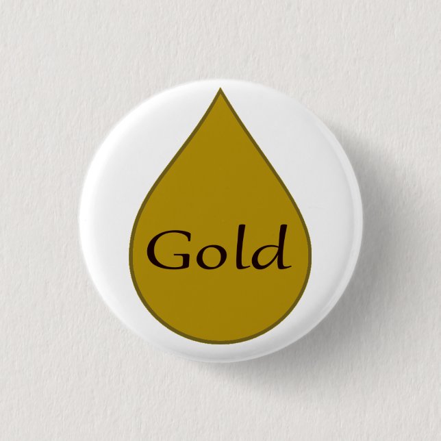 Gold breastfeeding award badge. 1 year pinback button (Front)