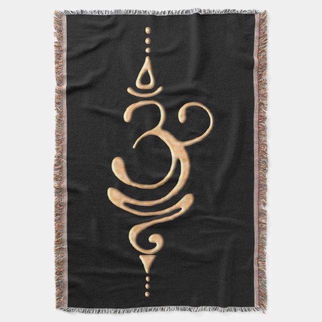Gold Breathe  Throw Blanket (Front Vertical)