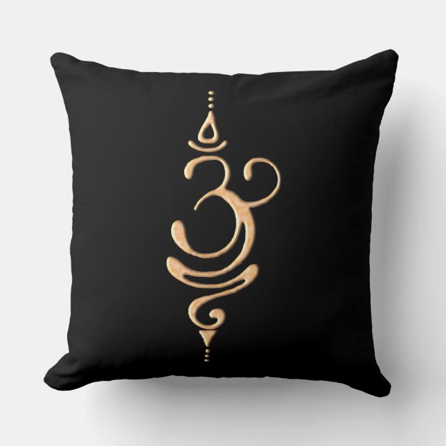 Gold Breathe  Throw Pillow (Front)