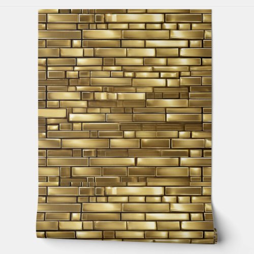 Gold Bricks Golden Patterns Elegant Minimalist Wallpaper