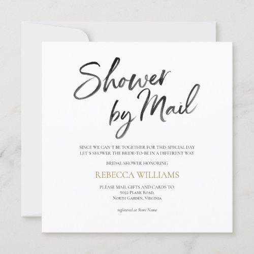 Gold Bridal Shower by Mail Invitation