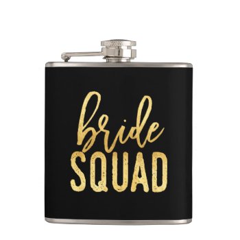 Gold Bride Squad Flask by KB_Paper_Designs at Zazzle