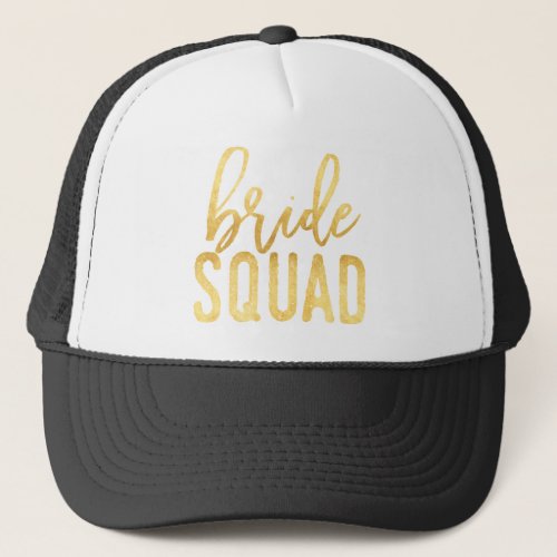 Gold Bride Squad Trucker Hat