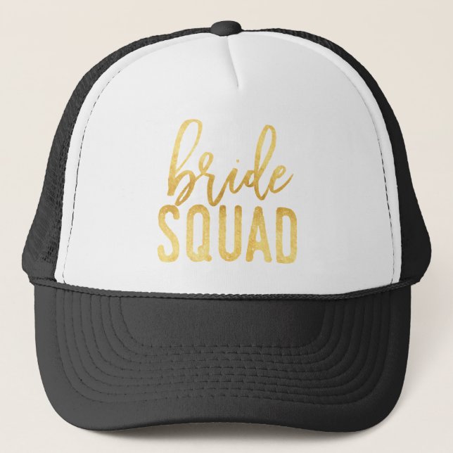 Gold Bride Squad Trucker Hat (Front)