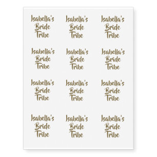 Gold Bride Tribe Gold Bridal Shower Temporary Tattoos