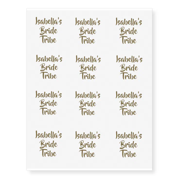 Gold Bride Tribe Gold Bridal Shower Temporary Tattoos | Zazzle