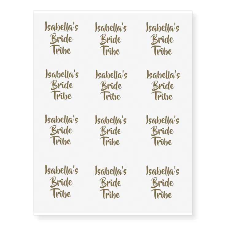 Gold Bride Tribe Gold Bridal Shower Temporary Tattoos | Zazzle Gold Bride Tribe Gold Bridal Shower Temporary Tattoos | Zazzle