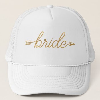 Gold Bride Trucker Hat by KB_Paper_Designs at Zazzle