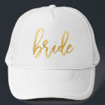 Gold Bride Trucker Hat<br><div class="desc">For fun in the sun, give your bride the gift of shade. Pair with matching coozies or bride squad hats.</div>