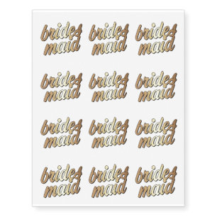 Gold Bridesmaid temporary tattoos