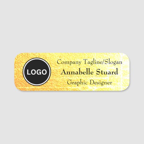 Gold Bright Luxury Elegant Name Tag
