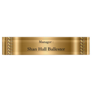 Gold Bronze Chain Image Add Name Name Plate