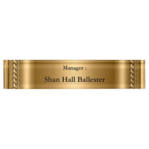 Gold Bronze Chain Image Add Name Plate