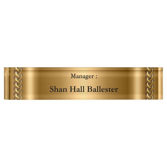 Gold Bronze Chain Image Add Name Plate (Front)