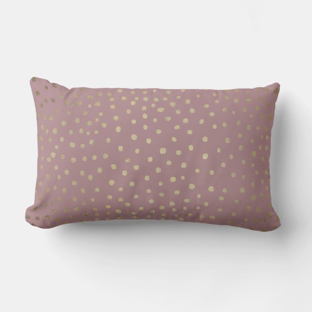 Gold Bronze Dot Pattern Lumbar Pillow (Front)