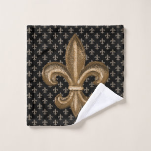 Gold & Bronze French Fleur de Lis Bath Towel Set