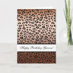 Gold Bronze Leopard Print Birthday Card