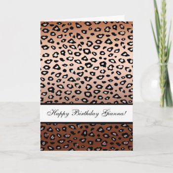 Gold Bronze Leopard Print Birthday Card by peacefuldreams at Zazzle