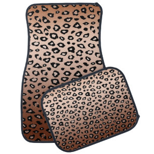 Gold Bronze Leopard Print Ombre Car Mat
