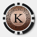 Gold Bronze Leopard Print Ombre monogram Poker Chips