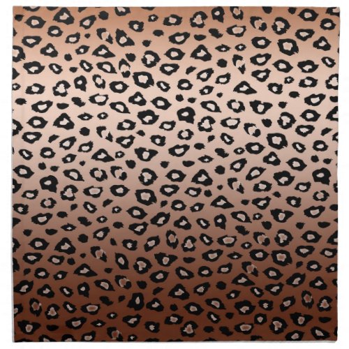 Gold Bronze Leopard Print Ombre Napkin