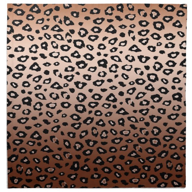 Gold Bronze Leopard Print Ombre Napkin (Front)