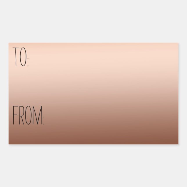 Gold Bronze Ombre Gift Tag (Front)