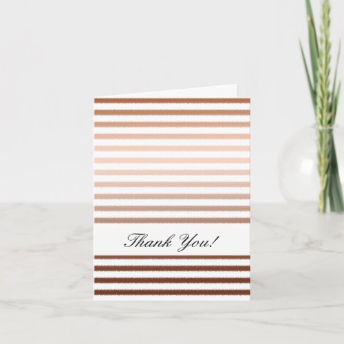 Gold Bronze Ombre Stripes Thank You