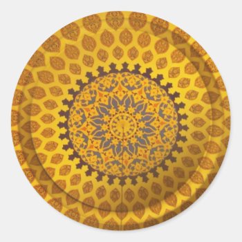 Gold Bronze Persian Motif Sticker by mystic_persia at Zazzle