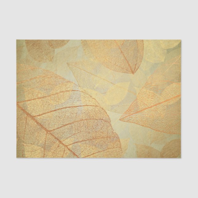 Gold Bronze Skeleton Leaves Tissue Paper (Front)