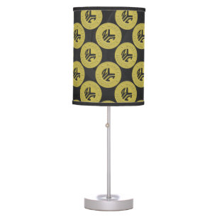 Gold Brooklyn Subway Token Pattern Table Lamp