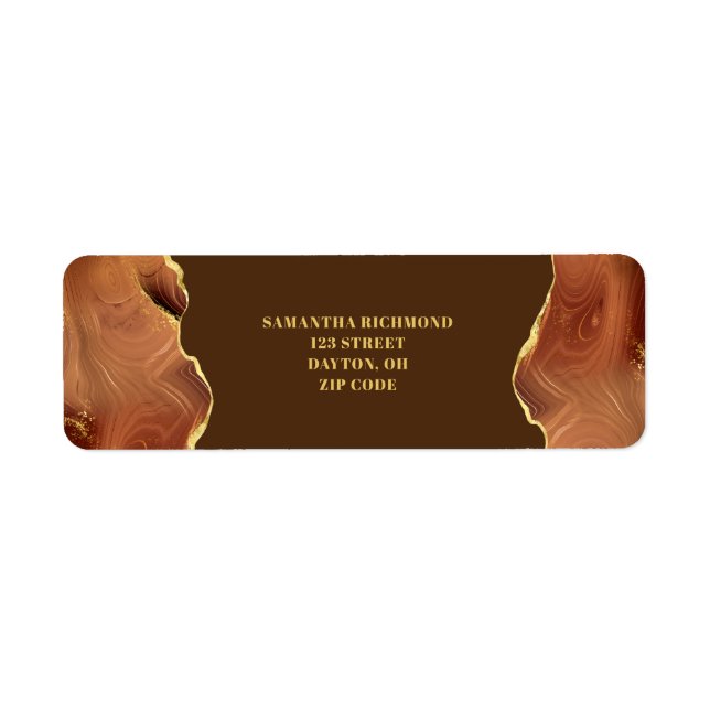 Gold Brown Agate  Label (Front)