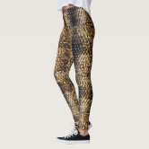 brown snake skin pattern, leggings
