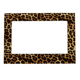 Gold Brown Black Leopard Print Magnetic Frame