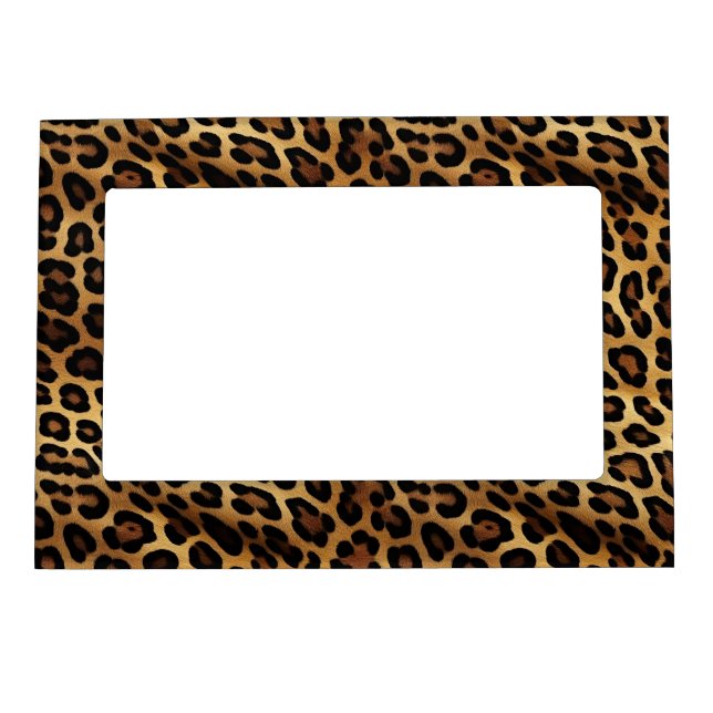 Gold Brown Black Leopard Print Magnetic Frame (Front)