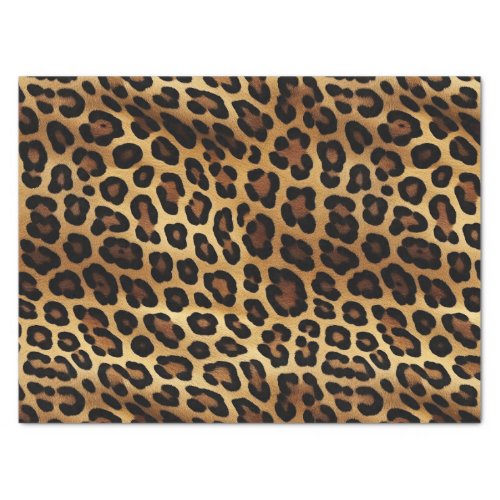 Gold Brown Black Leopard Print Tissue Paper