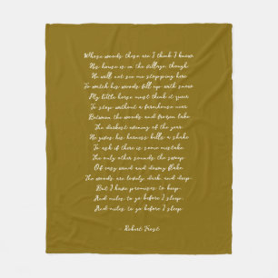 Gold Brown Custom Poem Song Lyric Quote  Fleece Blanket