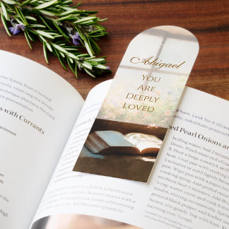 Gold brown customizable cottagecore bookmark