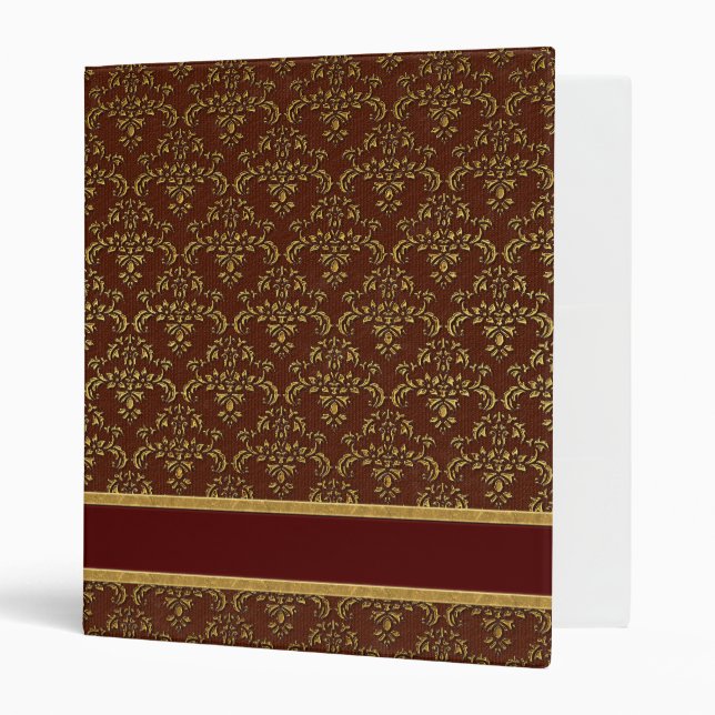 Gold & Brown Damask Binder (Front/Inside)