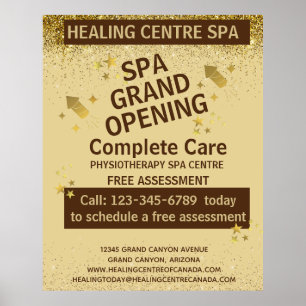 Gold Brown Glittery Physio Centre Grand Opening Poster