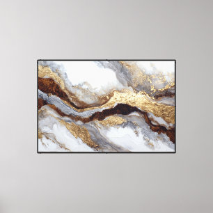 Gold, Brown & Gray Geode Layers  Abstract Wall Art
