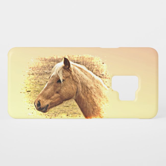 Gold Brown Horse in Yellow Sunshine Galaxy S9 Case