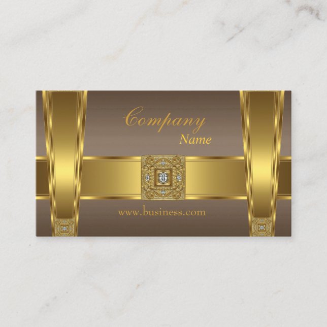 Gold Brown Jewel Company Business Card (Front)