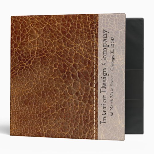 Gold brown leather look binder