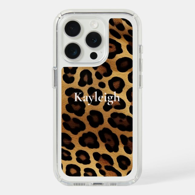 Gold Brown Leopard Animal print Speck iPhone Case (Front (White Titanium))
