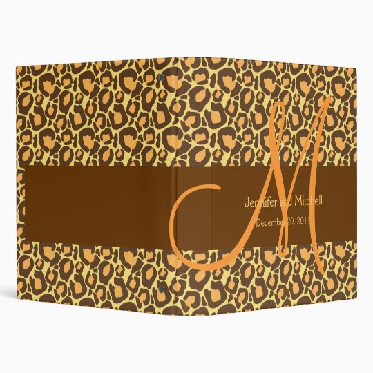 Gold Brown Leopard Pattern Wedding Planner Binder