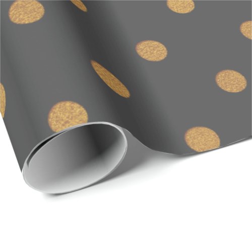 Gold Brown  Maroon  Metallic Small Polka Dots Wrapping Paper