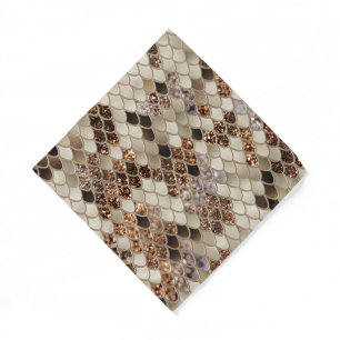 Gold Brown Mermaid Scales Glam #1 (Faux Glitter) Bandana