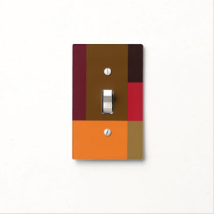 Gold Brown Orange Cardinal Red Color Block Light Switch Cover