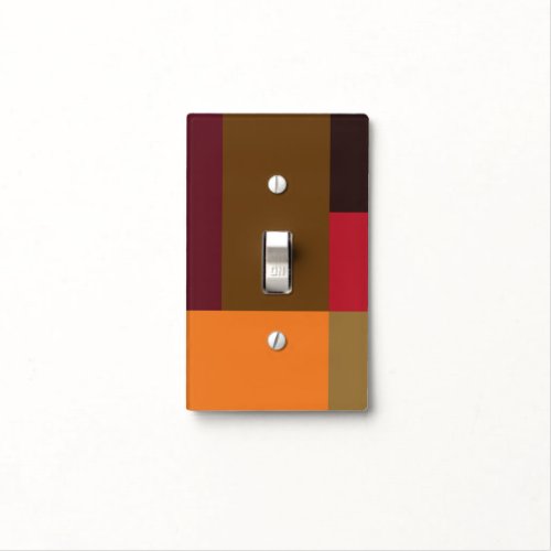 Gold Brown Orange Cardinal Red Color Block Light Switch Cover